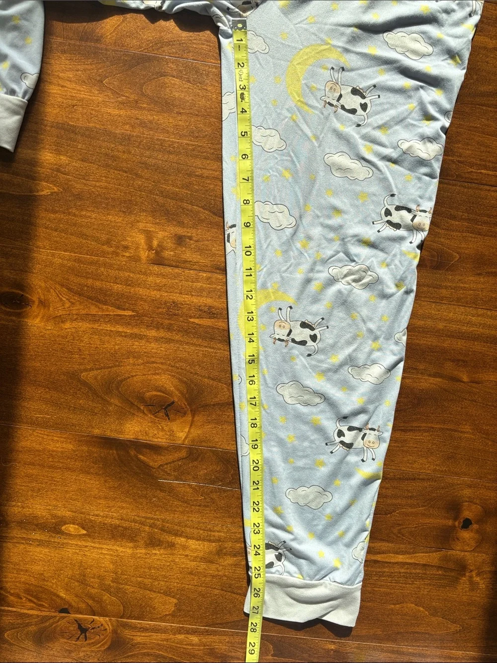 Light Blue Moon & Cow Pajama Set